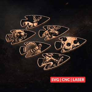 Paquete SVG de caza con punta de flecha: archivo cortado con láser CNC (descarga digital)