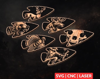 Arrowhead Hunting Combo SVG Bundle | Hunting CNC Laser Cut File, Wood Wall Art, Glowforge Engraving, LightBurn Ready
