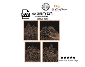 Geometric Terrain Patterns Bundle SVG File: Laser Cut CNC Woodworking Design (Digital Download)