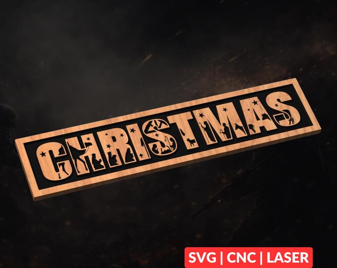 Christmas Nativity Scene SVG | CNC Laser Cut File, Wood Wall Art, Glowforge Engraving, LightBurn Ready