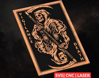 Grim Reaper SVG | CNC Laser Cut File, Wood Wall Art, Glowforge Engraving, LightBurn Ready