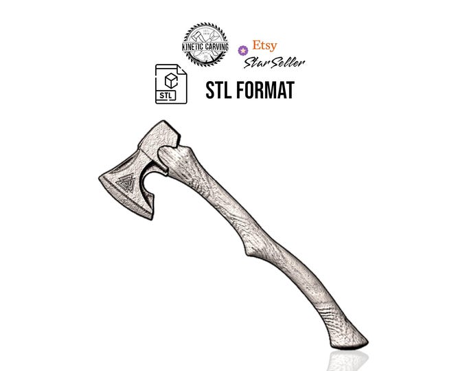 Viking Axe STL for CNC Cutting, 3-D Printing, and 3-D Laser Engraving