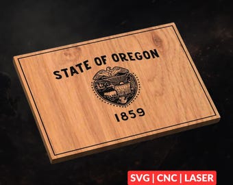 Oregon State Flag SVG | CNC Laser Cut File, Wood Wall Art, Glowforge Engraving, LightBurn Ready