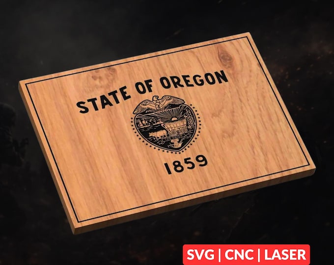 Oregon State Flag SVG | CNC Laser Cut File, Wood Wall Art, Glowforge Engraving, LightBurn Ready