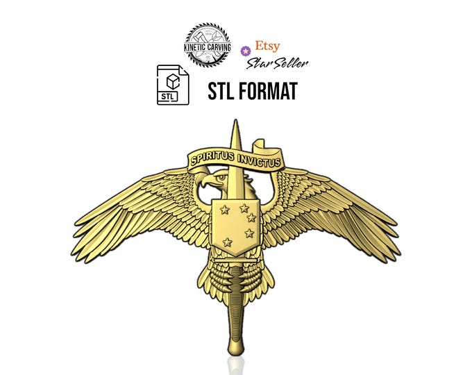 Marine Special Operator Badge STL File: 3D Printing, Woodworking (Digital Download)