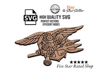 Navy SEAL Trident SVG File: Military CNC Laser Cut Design (Digital Download)