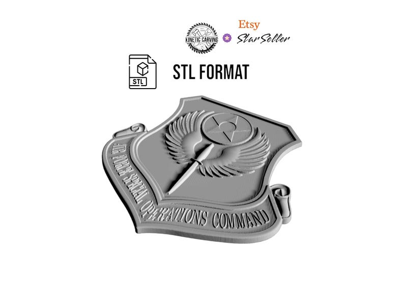 AFSOC 3D STL | 3D CNC Carving File, Wood Relief Art, 3D Printing Ready ...