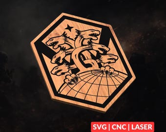 Space Force Delta 1 Command Patch SVG | CNC Laser Cut File, Wood Wall Art, Glowforge Engraving, LightBurn Ready