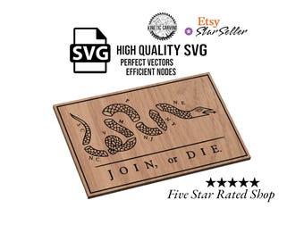Join, Or Die Revolutionary Flag SVG File: CNC, Woodworking (Digital Download)