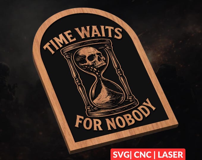 Hourglass Skull SVG | CNC Laser Cut File, Wood Wall Art, Glowforge Engraving, LightBurn Ready