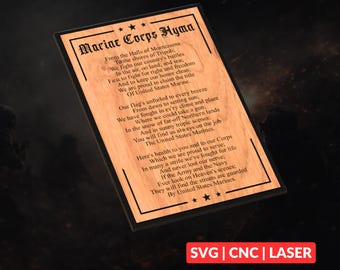 Marine Corps Hymn | CNC Laser Cut File, Wood Wall Art, Glowforge Engraving, LightBurn Ready