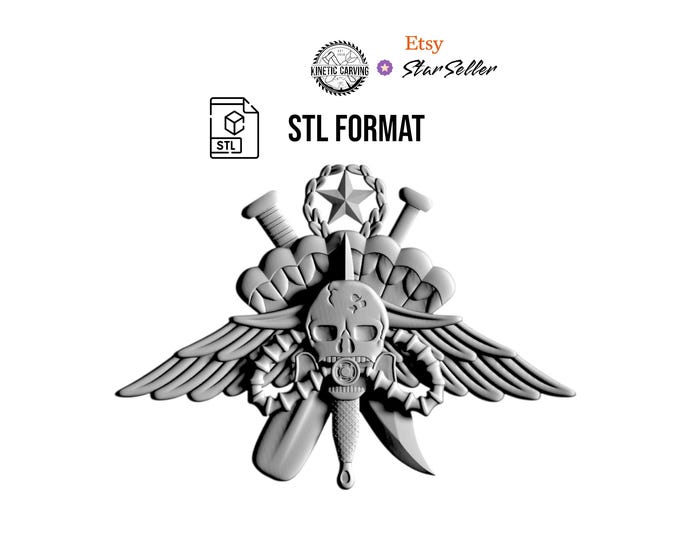 MARSOC Force Recon Skull STL File: USMC 3D Model Digital Download