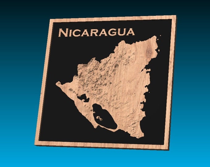 Nicaragua STL File – 3D Topographic Map for CNC, 3D Printing, or 3D Lasering