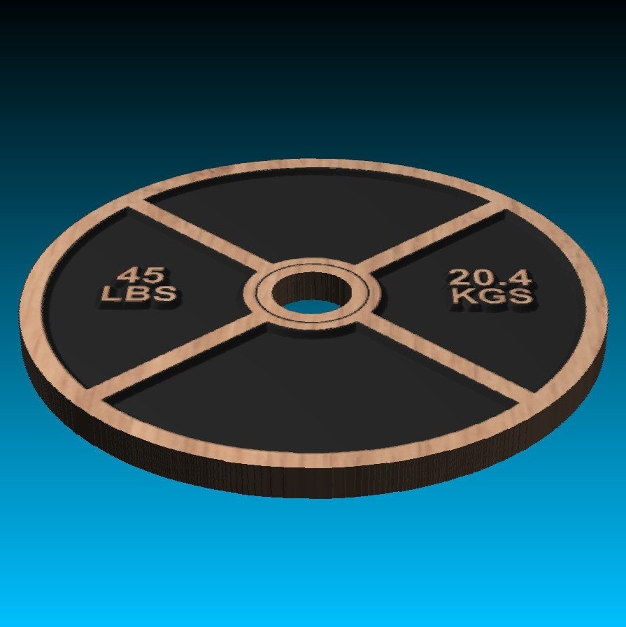 45lbs Weight Plate Gym Exercise SVG File for Woodworking Etsy