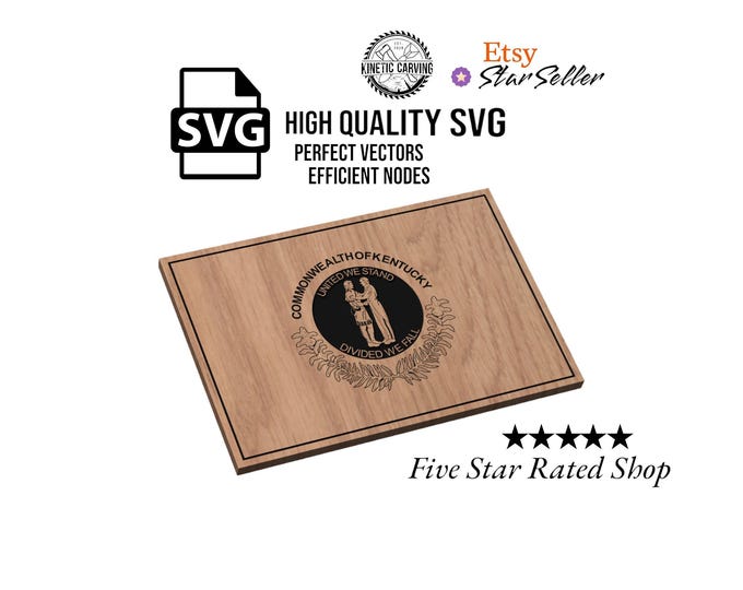 Kentucky Flag SVG File for Woodworking, CNC, Printing and Lasering (Digital Download)