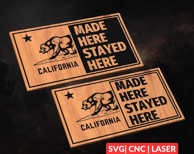 California State Pride SVG | CNC Laser Cut File, Wood Wall Art, Glowforge Engraving, LightBurn Ready