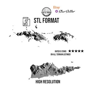 U.S. Virgin Islands 3D STL | 3D CNC Carving File, Wood Relief Art, 3D Printing Ready