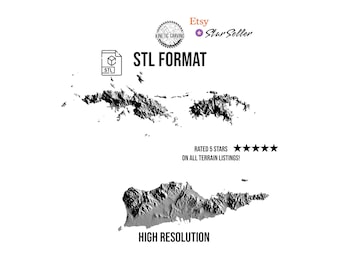 U.S. Virgin Islands 3D STL Model: CNC Woodworking, 3D Printing (Digital File)