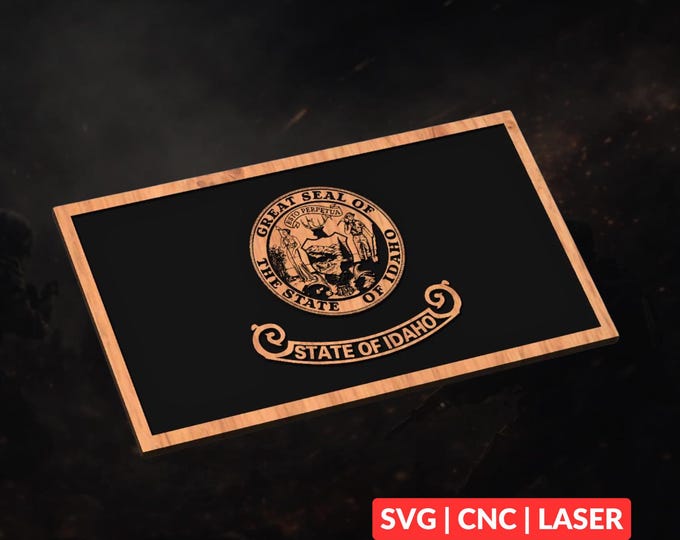 Idaho State Flag SVG | CNC Laser Cut File, Wood Wall Art, Glowforge Engraving, LightBurn Ready
