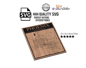 Phoenix, Arizona City Map SVG File for Woodworking, CNC, Printing and Lasering (Digital Download)