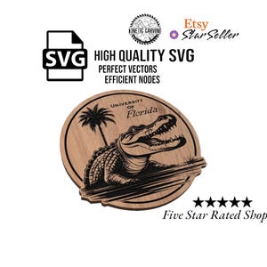 Florida Alligator ontwerp SVG-bestand voor houtbewerking, CNC, printen, kleding en laseren