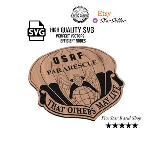 Air Force Combat Pararescue (PJ) SVG File for Woodworking, CNC, Printing and Lasering