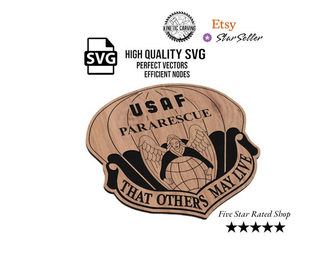 Air Force Combat Pararescue (PJ) SVG File for Woodworking, CNC, Printing and Lasering