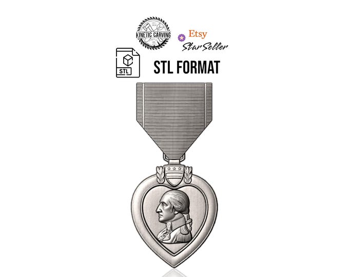 Purple Heart STL File: Military Medal 3D Model (Digital Download)