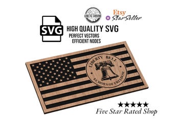 Liberty Bell Patriotic Flag SVG File for Woodworking, CNC, Printing and Lasering (Digital Download)
