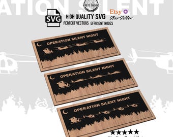 Santa Sleigh Black Helicopters SVG Bundle: CNC Laser Cut Design (Digital Download)