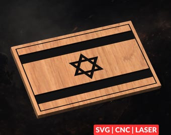 Israel Flag SVG | CNC Laser Cut File, Wood Wall Art, Glowforge Engraving, LightBurn Ready