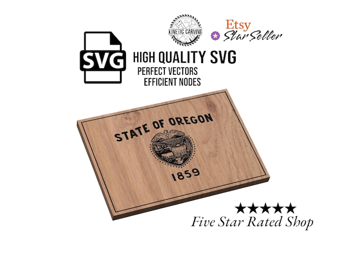 Oregon State Flag SVG File for Woodworking, CNC, Printing and Lasering (Digital Download)