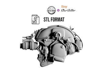 Tactical Skull STL 3D Model: Night Vision Helmet, CNC, Printing (Digital Download)
