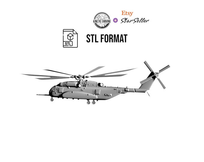 CH-53 Sea Stallion Helicopter STL – 3D Model for Woodworking, CNC, Printing and Lasering