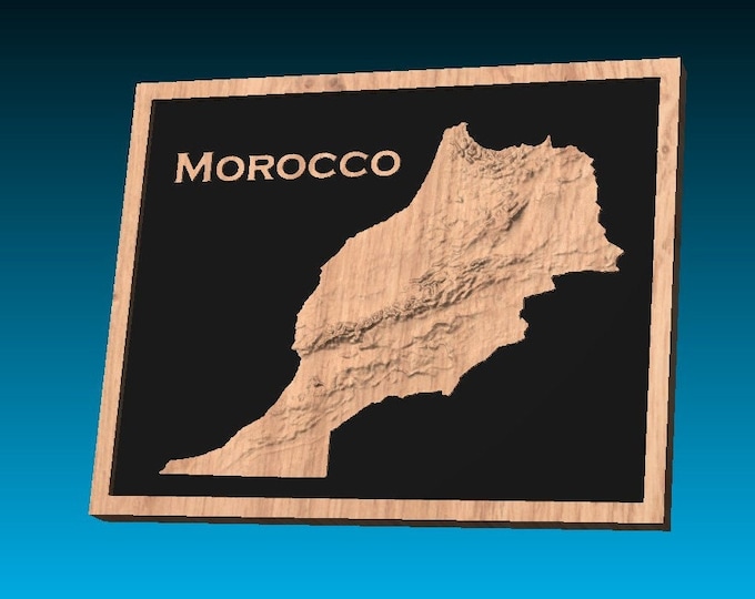Morocco Terrain STL File – 3D Topographic Map for CNC, 3D Printing, or 3D Lasering