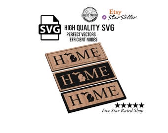 Michigan HOME Design SVG File Collection for Woodworking, CNC, Printing and Lasering (Digital Download)