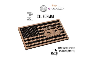 Airborne Wavy Flag: CNC Woodworking STL & SVG File (Digital Download)