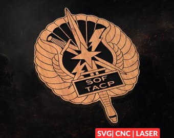 TACP Air Force SVG | CNC Laser Cut File, Wood Wall Art, Glowforge Engraving, LightBurn Ready