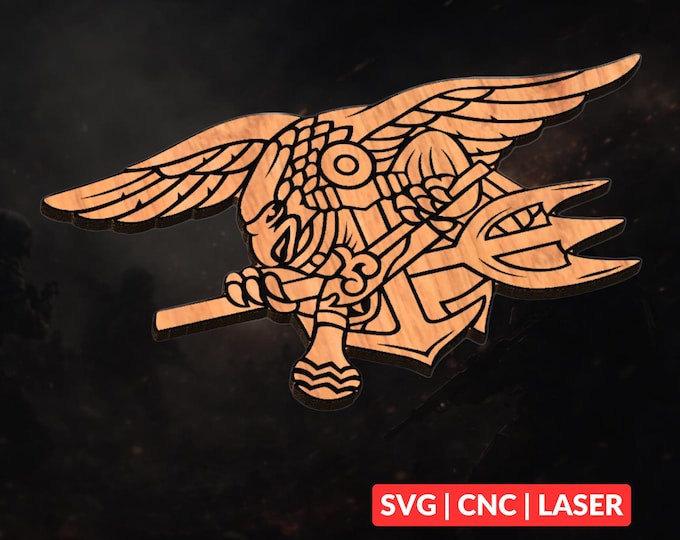 Navy SEAL Trident SVG | military CNC Laser Cut File, Wood Wall Art, Glowforge Engraving, LightBurn Ready