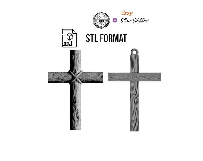 Wooden Cross STL File for Woodworking, CNC, Printing and Lasering