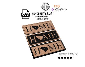 South Carolina HOME Design SVG File: CNC Laser Cut (Digital Download)