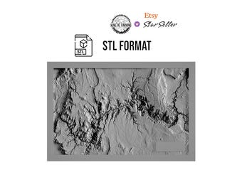 Grand Canyon National Park Terrain File – 3D Topographic Map for CNC, 3D Printing, or 3D Lasering