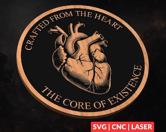 Anatomical Heart SVG | CNC Laser Cut File, Wood Wall Art, Glowforge Engraving, LightBurn Ready
