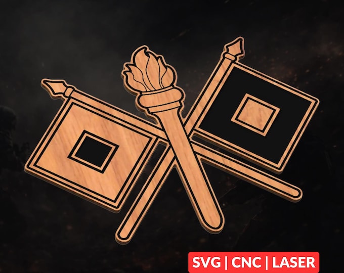 Signal Corps Military File SVG | CNC Laser Cut File, Wood Wall Art, Glowforge Engraving, LightBurn Ready