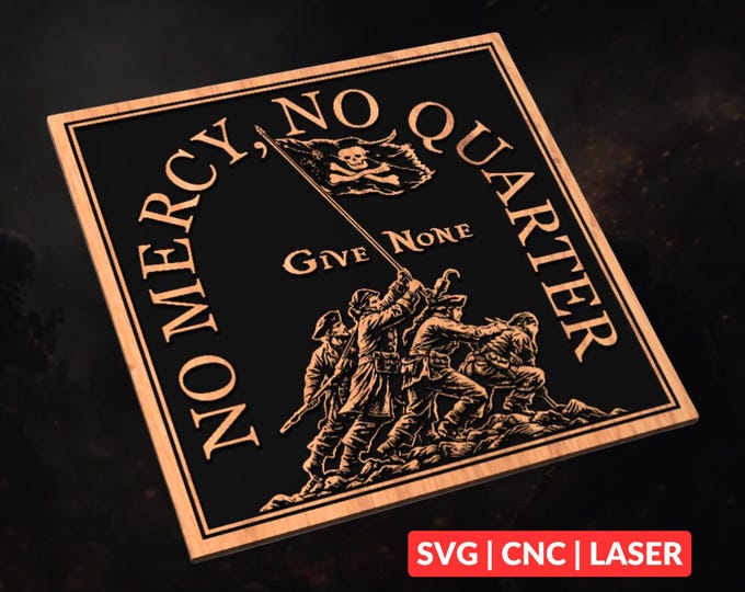 Pirate Iwo Jima SVG | CNC Laser Cut File, Wood Wall Art, Glowforge Engraving, LightBurn Ready