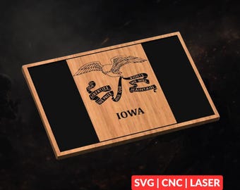 Iowa State Flag SVG | CNC Laser Cut File, Wood Wall Art, Glowforge Engraving, LightBurn Ready