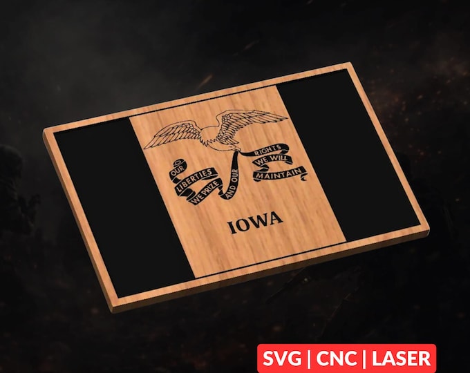 Iowa State Flag SVG | CNC Laser Cut File, Wood Wall Art, Glowforge Engraving, LightBurn Ready