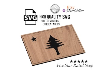 Maine State Flag (Vintage) SVG File for Woodworking, CNC, Printing and Lasering (Digital Download)