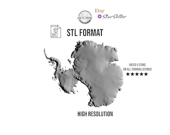 Antarctica 3D STL Model: CNC Woodworking & 3D Printing (Digital Download)