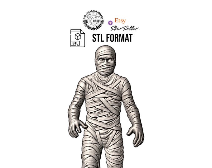 Mummy STL File | 3D Halloween Model for CNC, 3D Printing & Laser Engraving